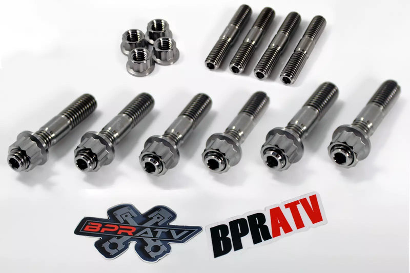 Best RZR Pro XP Turbo S S4 Ti Exhaust Studs Titanium Stud Bolt 12 Point Nuts Kit