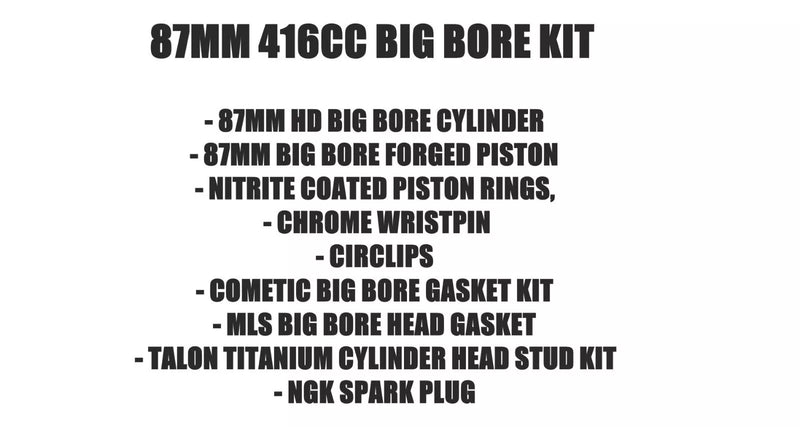 Honda 400EX 400X 88mm Big Bore Kit +3 Cylinder Piston 426cc Upper Assembly Parts