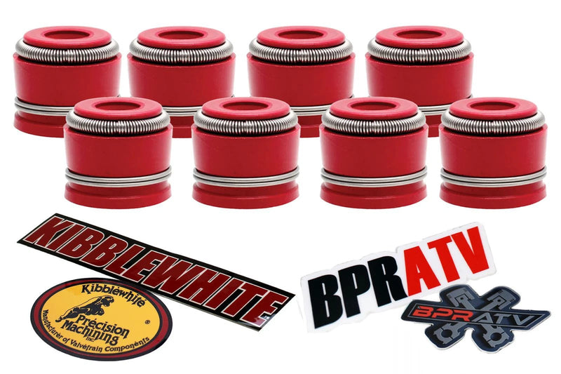 Kawasaki Prairie 700 Kibblewhite RED Viton Valve Stem Guide Seals Seal Set 8 Kit
