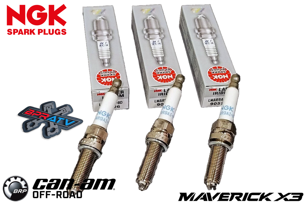 NGK Iridium Spark Plugs Set of 3 - LMAR9AI-8D for Can-Am Maverick X3 All Models!