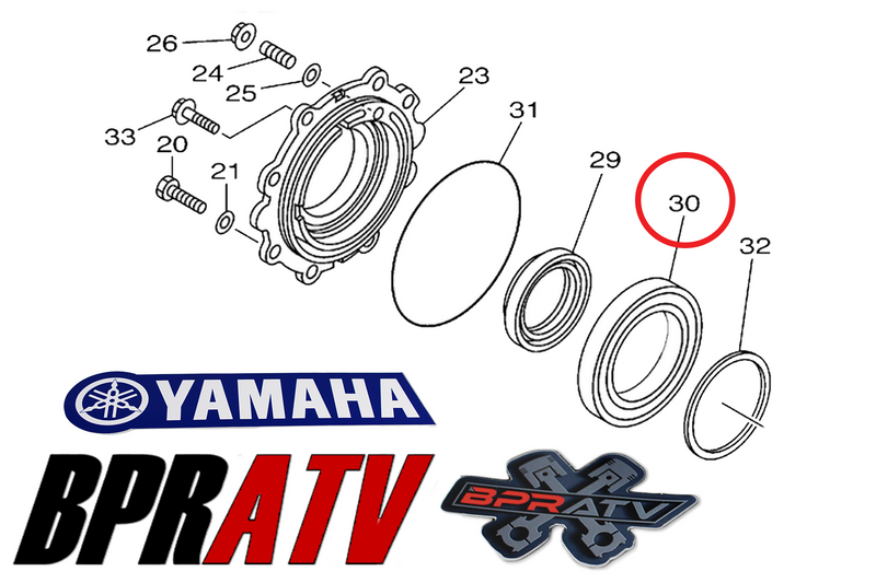 06-09 Yamaha Rhino 450 YXR450 OEM Replacement Drive Shaft Bearing 93316-01701-00