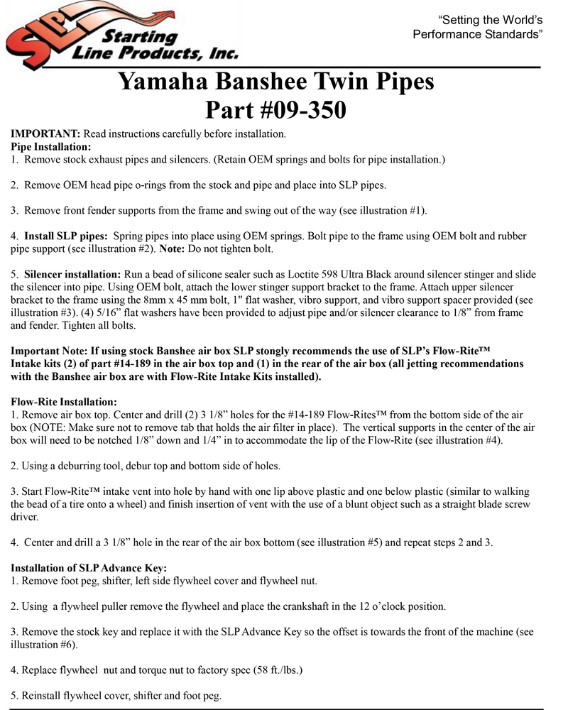 Yamaha BANSHEE SLP EXHAUST TWINS PIPES Stage 2 Pro Flow Filter Pre-Filter +10 HP