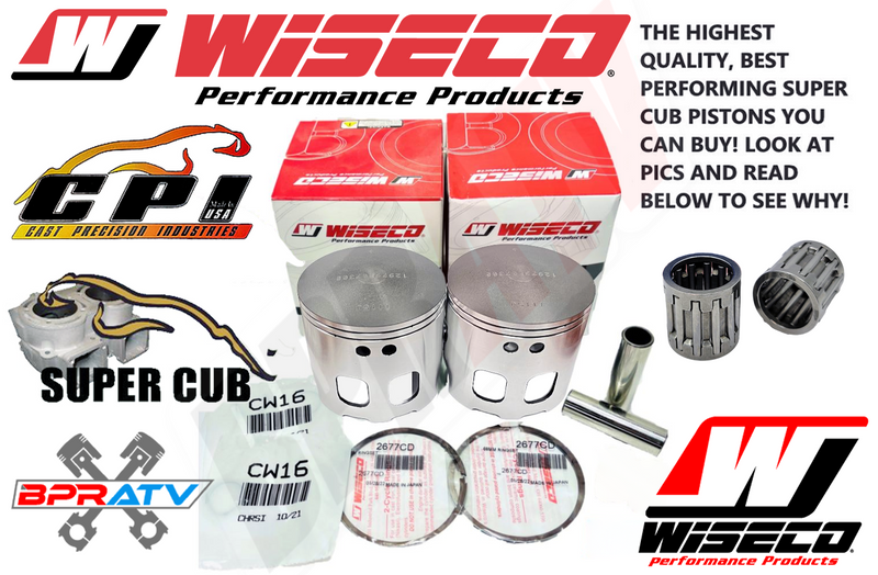 Banshee SUPER CUB 72mm CPI Wiseco Pistons 472 496 521 Cylinder Racers Elite Pair