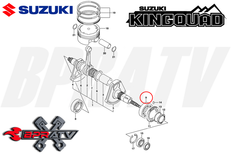 Suzuki King Quad LTA 750 500 700 SKF OEM Upgrade Crankshaft Bearing# 09262-45007