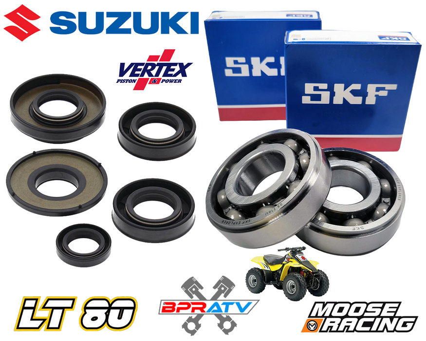 Suzuki LT80 LT 80 SKF OEM Upgrade Crankshaft Crank Main Bearings & Oil Seal Kit