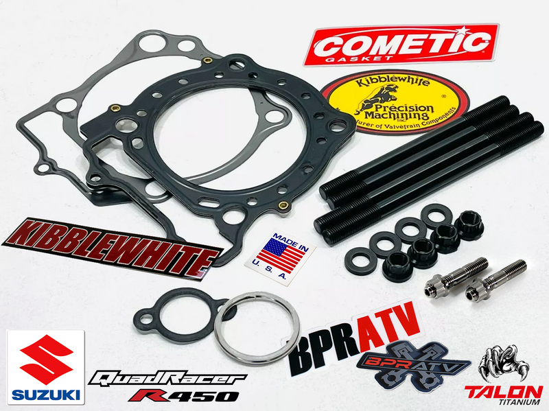 Suzuki LTR450 95.5mm Bore Kibblewhite Cylinder Head Studs & Titanium Exhaust Kit