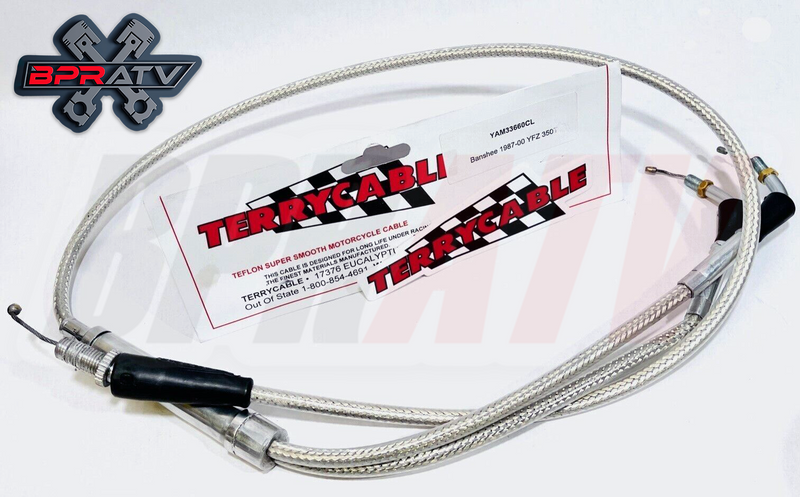 Banshee Black Shorty Levers Clutch Throttle TERRYCABLE Steel Braided Cables PWK