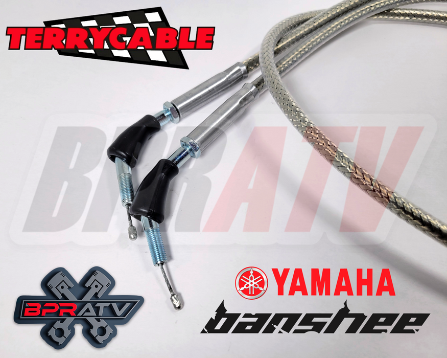 Yamaha Banshee Terry Cable Steel Braided Dual Thumb Throttle Cables PWK 28-41mm