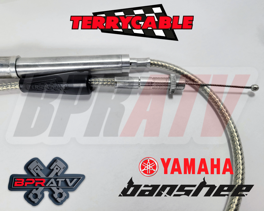 Yamaha Banshee Terry Cable Steel Braided Dual Thumb Throttle Cables PWK 28-41mm