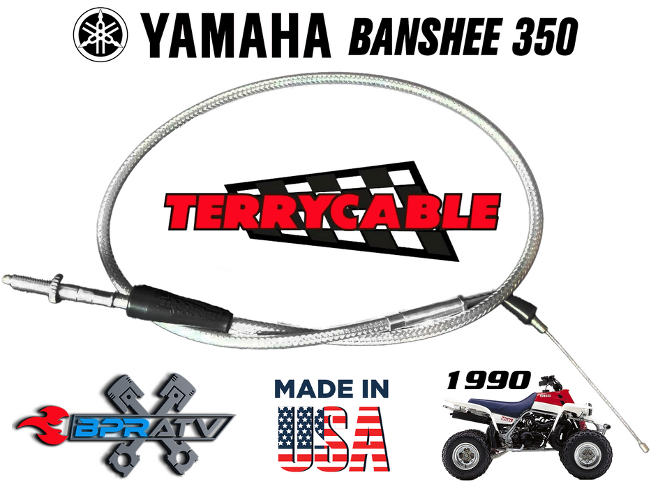 Yamaha Banshee Terrycable Steel Braided 2 into 1 Single Carb Kit Throttle Cable