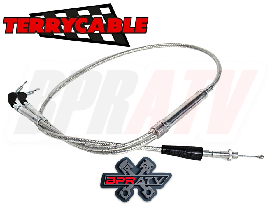 Yamaha Banshee Terry Cable Steel Braided Dual Thumb Throttle Cables PWK 28-41mm