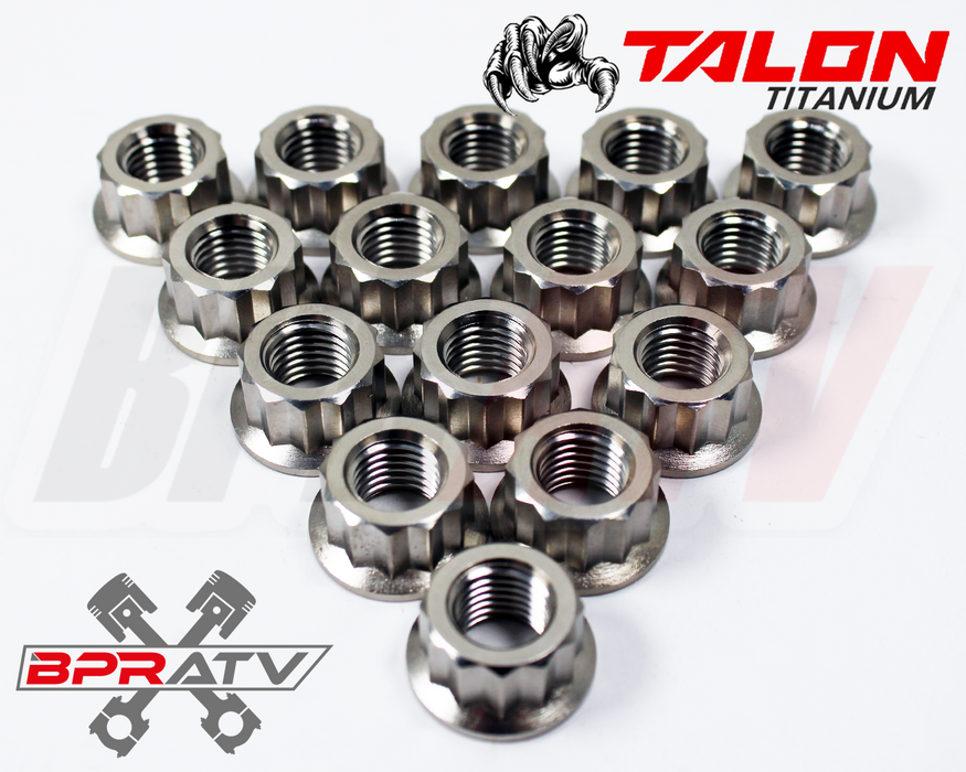 Banshee Complete Titanium Stud Nut Kit Ti Nuts Cases & Cylinder Head Nuts 1.9 OZ