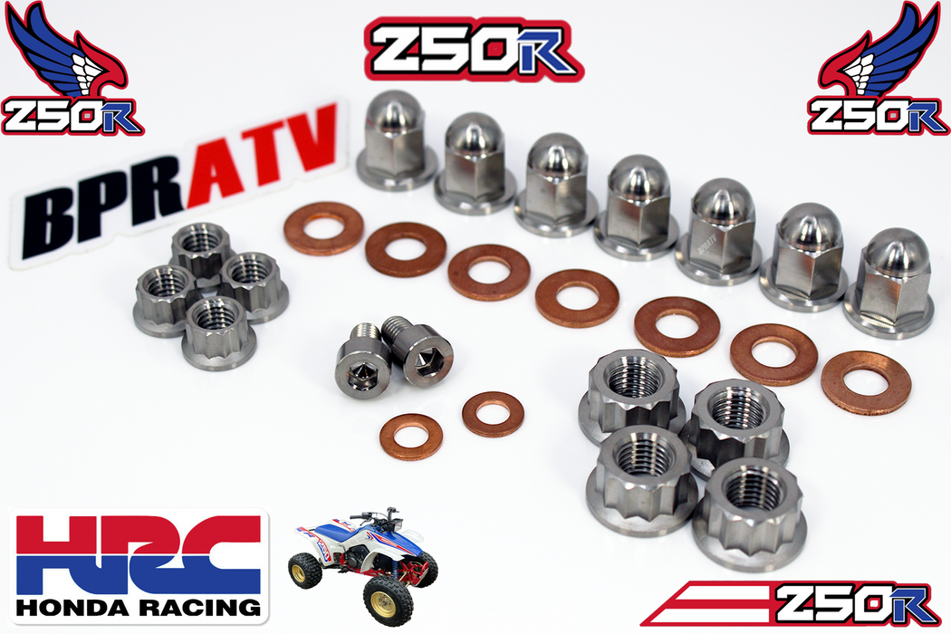 BPRATV Titanium Honda ATC250R ATC TRX 250R Cylinder Head Acorn Cap Nuts Kit Set