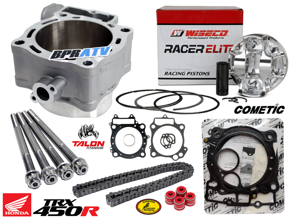 06+ TRX 450R 96mm 14:1 Top End Rebuild Kit Cylinder WISECO RACER'S ELITE PISTON