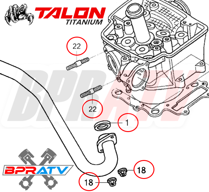 Honda TRX450R TRX 450R BPRATV TITANIUM Heavy Duty Exhaust Head Pipe Studs Bolts