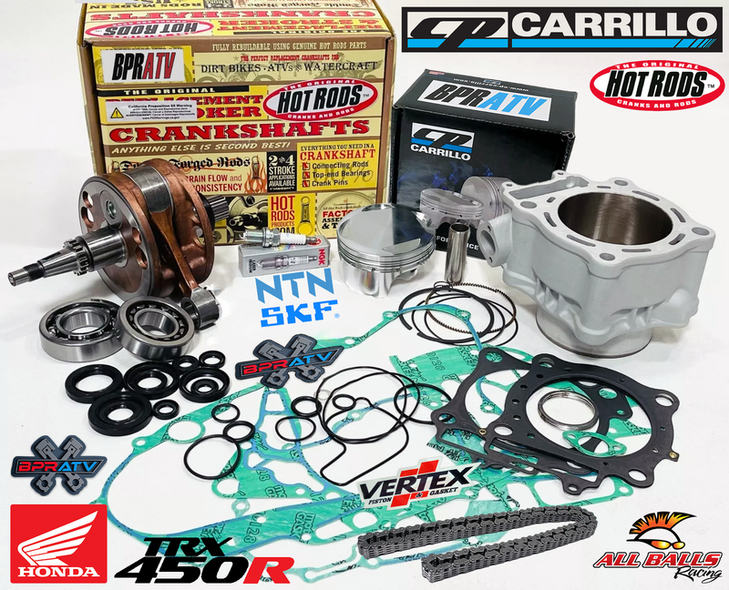 06+ TRX 450R 450ER Complete Motor Engine Rebuild Hot Cams Valves Stock Bore Kit!