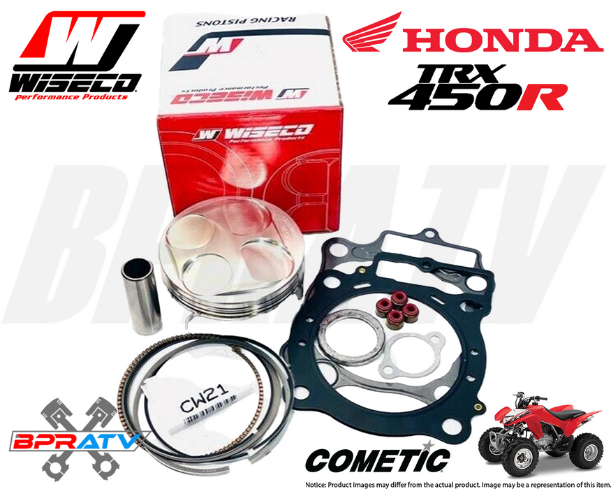 Honda 2004 2005 TRX450R Wiseco Piston Hi Comp Pump Gas Stock Bore Gaskets Kit