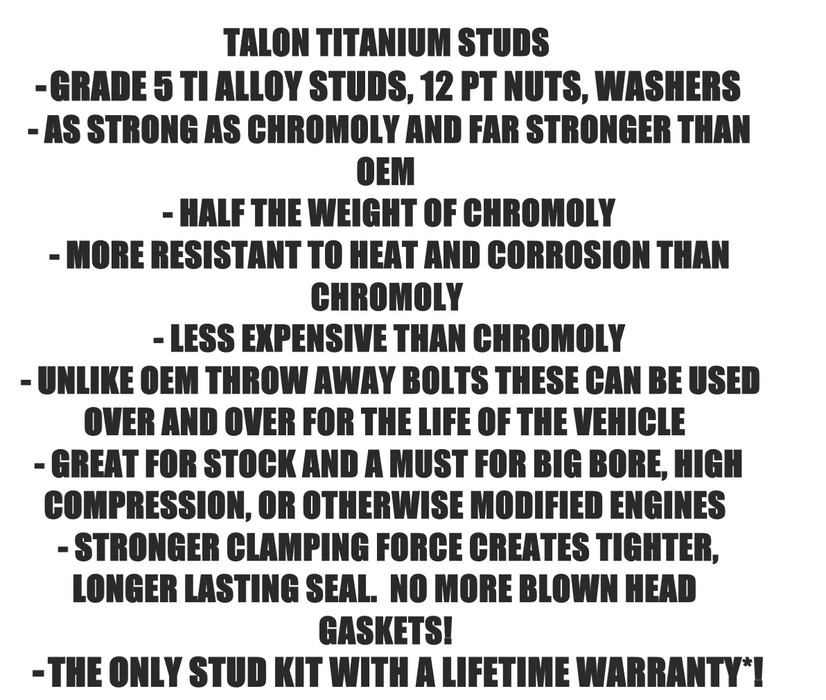 89-08 Suzuki RM125 TITANIUM Cylinder Head Stud Kit Cylinder Bolts Nuts & Washers