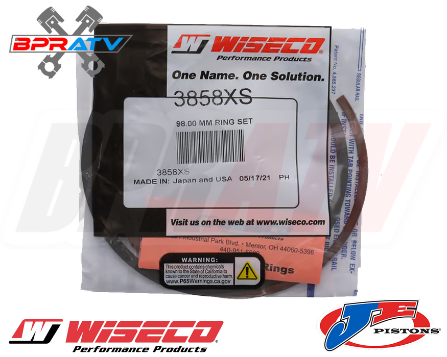 YFZ450R YFZ 450R 98mm Wiseco JE Rings 98 mil Hi Temp Nitrite Coated Piston Rings