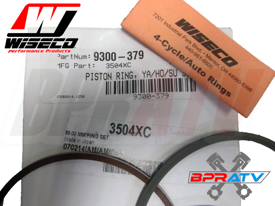 Honda 400EX XR400 89mm 440cc Big Bore Wiseco Piston Replacement Rings Set 3504XC