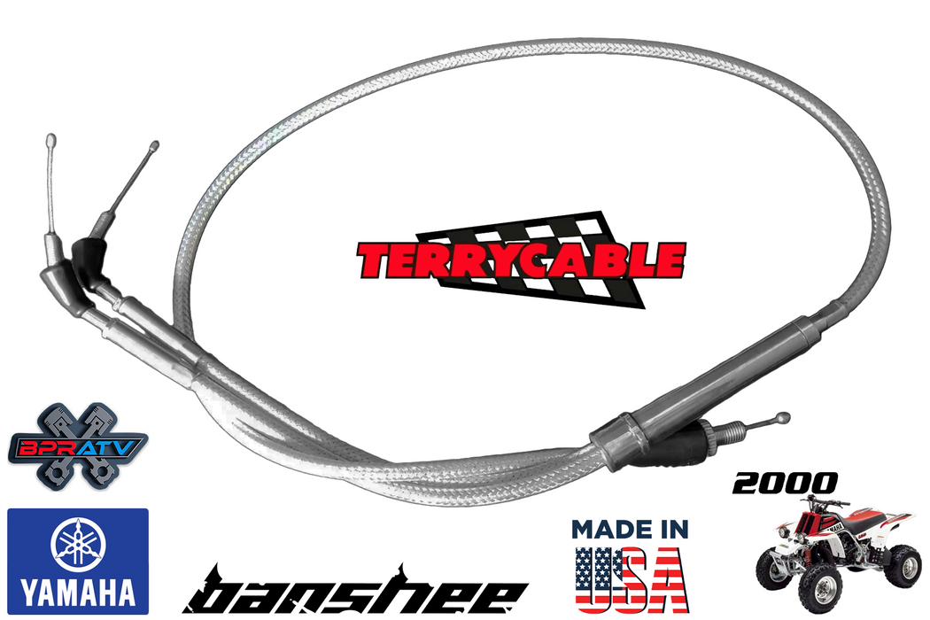 Yamaha Banshee Terry Cable Braided Dual Thumb Throttle Cable PWK PJ Carb 28-39mm