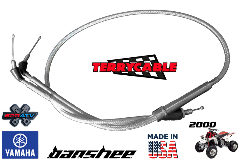 Yamaha Banshee 350 Terry Cable Braided Dual Thumb Throttle Cable PWK PJ 28-39mm!