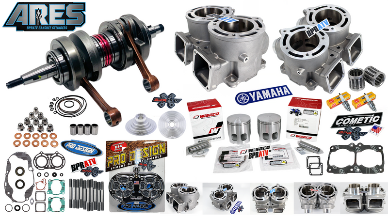 Yamaha Banshee 421cc Stroker Kit ARES 68mm Cylinders Wiseco Pistons Cool Head +4