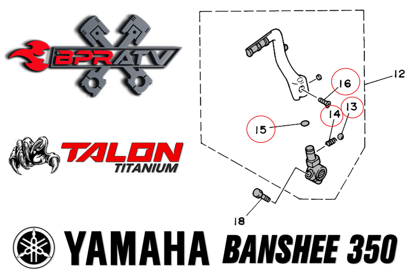 BPRATV Yamaha Banshee YFZ350 Upgrade Kick Start Starter Kicker Pedal Rebuild Kit