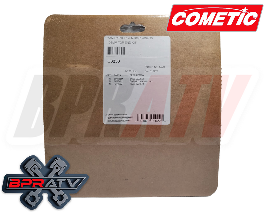 Yamaha Raptor 700 YFM 700R 108mm BIG BORE MLS Cometic Top End Gasket Kit C3230