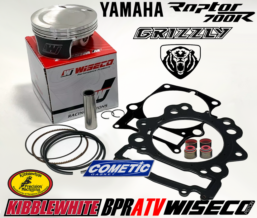 Yamaha Raptor Grizzly 700 102 Stock Bore Wiseco 10:1 Pump Gas Piston & Gaskets