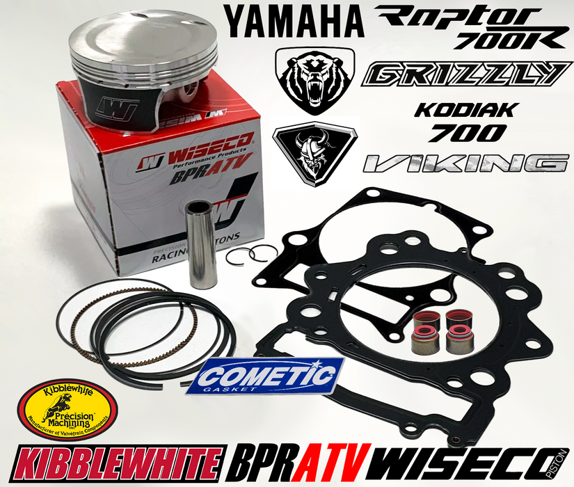 14 15 Yamaha Grizzly 700 102mm Stock Bore Wiseco 10:1 Piston Cometic Gasket Kit