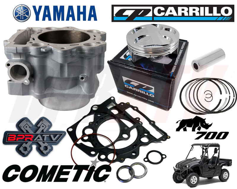 Yamaha Grizzly 700 102mm Stock Cylinder CP Piston & Cometic Top End Rebuild Kit