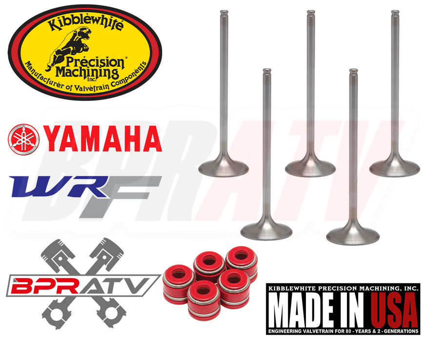 Yamaha WR450F WR 450F Stock Size Kibblewhite Intake Exhaust Valves RED Seals Kit