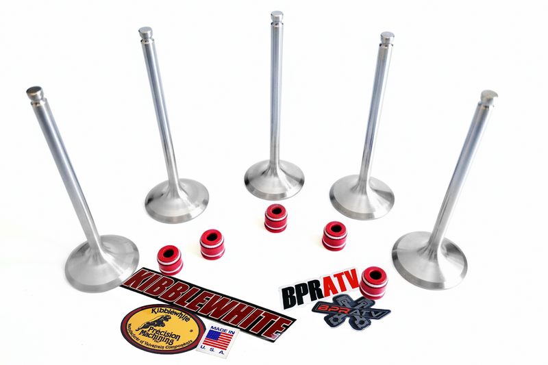 New Kibblewhite +1mm Stainless Valve Kit YFZ450 YFZ 450R YZ450F RED Viton Seals!