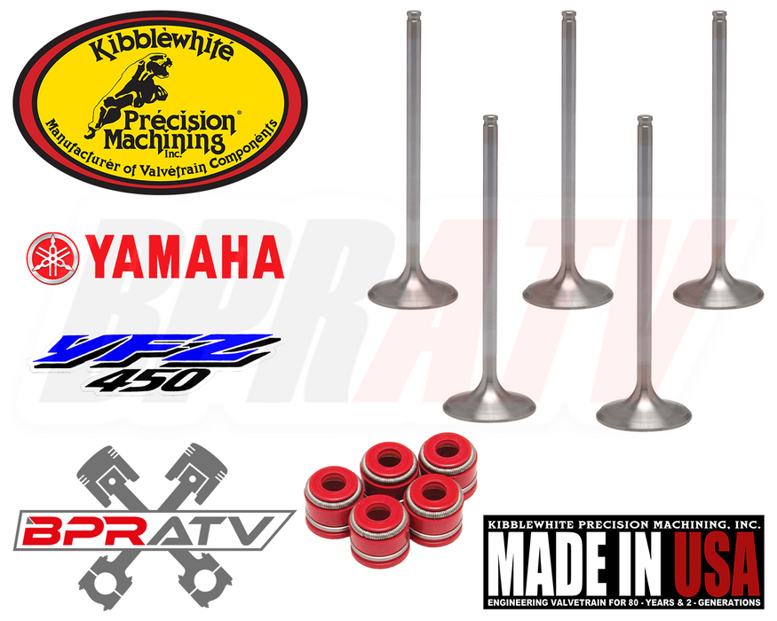 04-13 Yamaha YFZ450 YFZ 450 KIBBLEWHITE +1mm Intake Exhaust Valves RED Seals Kit