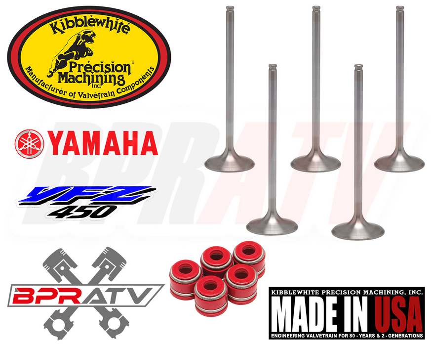03-15 Yamaha WR450F WR 450F KIBBLEWHITE +1mm Intake Exhaust Valves RED Seals Kit