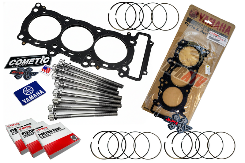 Yamaha YXZ 1000R OEM Piston Rings All 3 Ring Set MLS Head Gasket Titanium Studs!