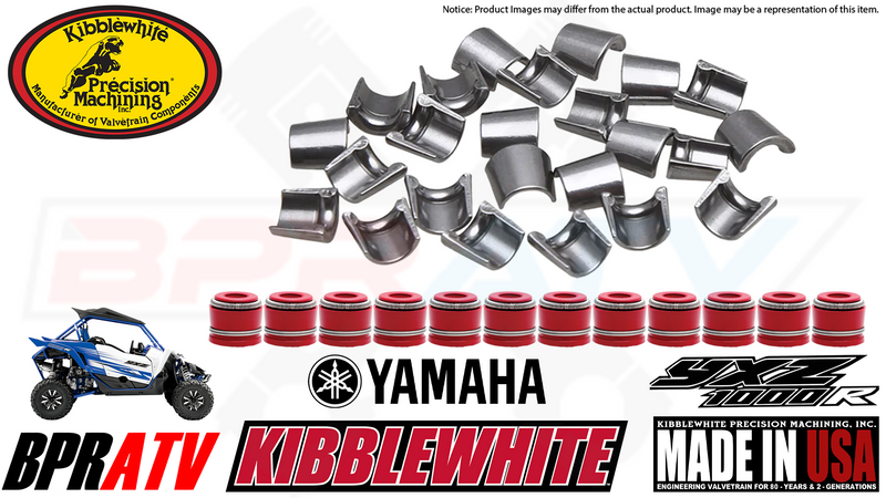 Yamaha YXZ1000R Kibblewhite Valve Keepers RED Viton Valve Stem Seals Full Set 12