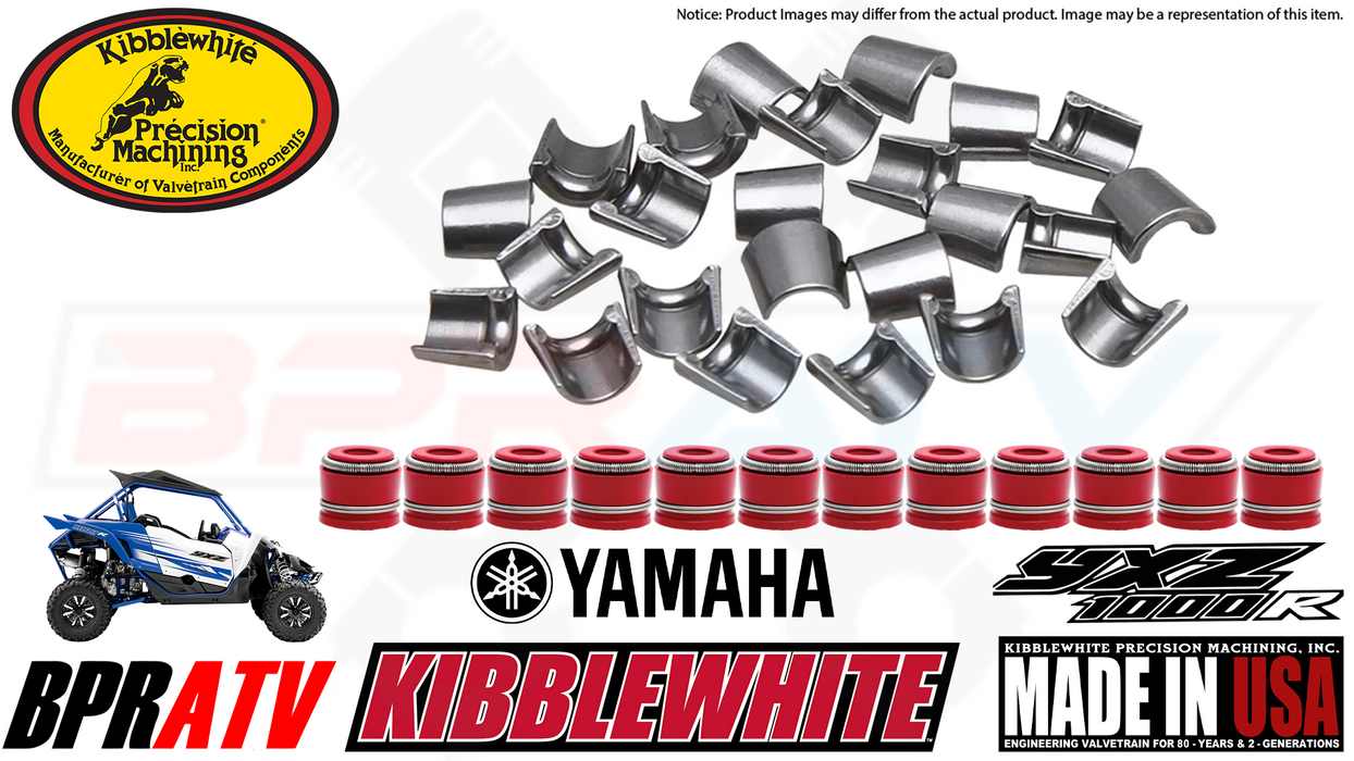 Yamaha YXZ1000R Kibblewhite Valve Keepers Cotters RED Viton Valve Stem Seals Set