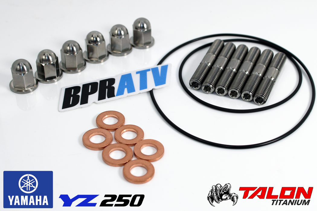 YZ250 2 Stroke Top End Engine Cylinder Head TITANIUM Studs Bolts Cap Acorn Nuts