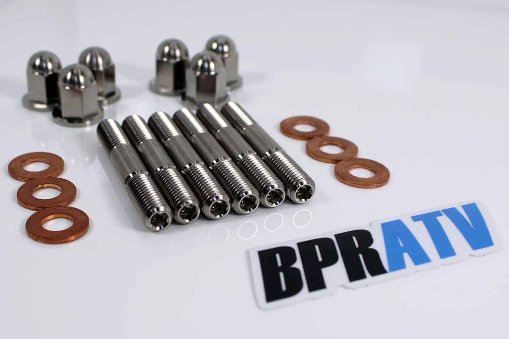 BPRATV YZ250 TITANIUM Cylinder Head Studs Stud Bolts Acorn Nuts Kit Cap Nut Set