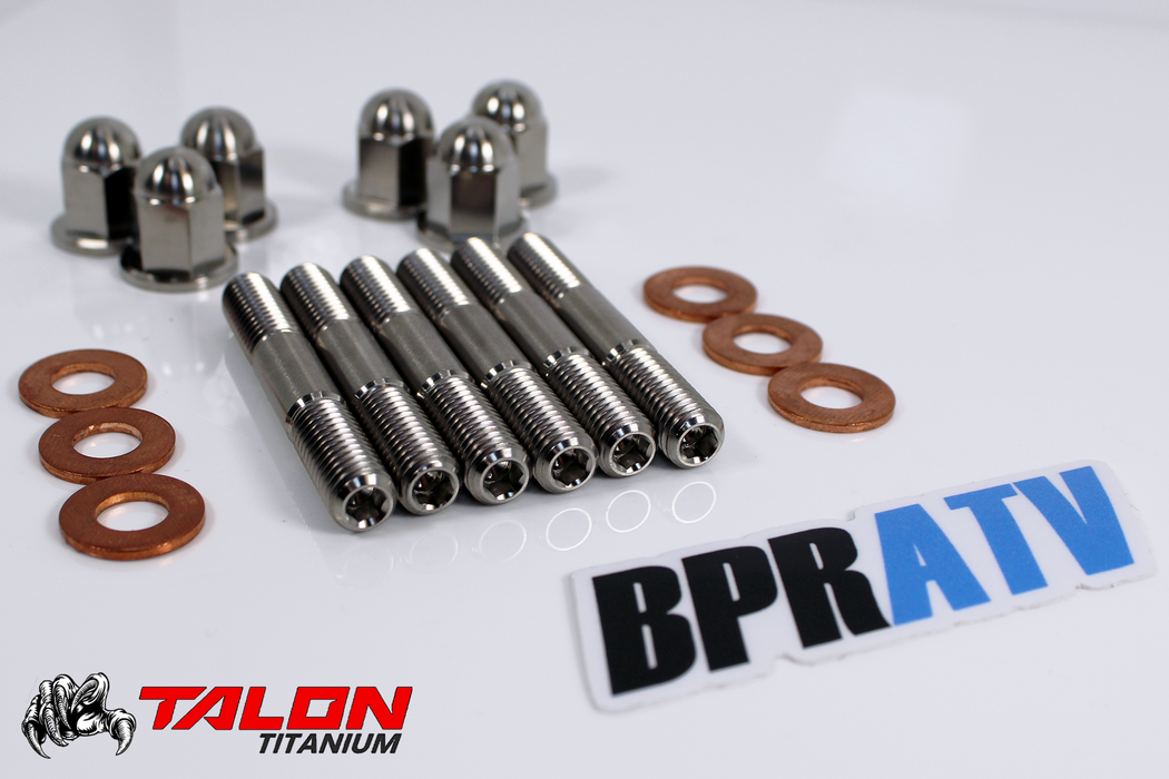 BPRATV YZ250 TITANIUM Cylinder Head Studs Stud Bolts Acorn Nuts Kit Cap Nut Set