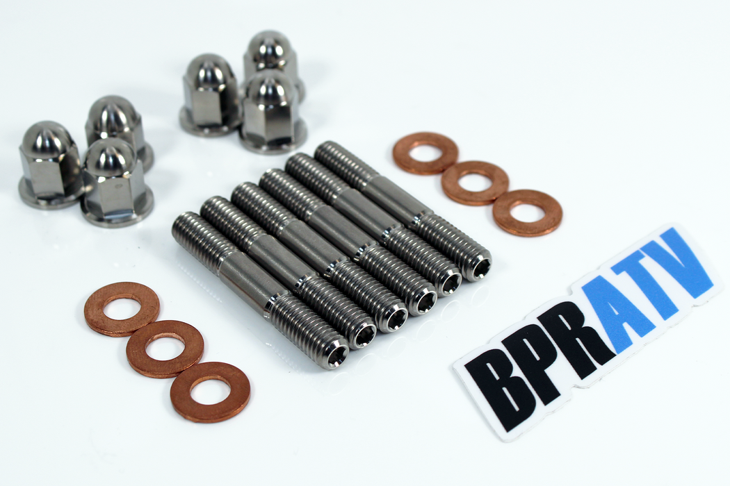 BPRATV YZ250 TITANIUM Cylinder Head Studs Stud Bolts Acorn Nuts Kit Cap Nut Set