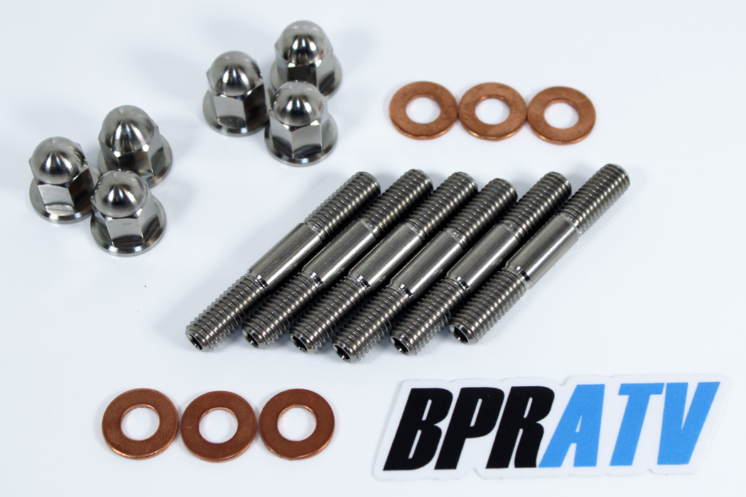 BPRATV YZ250 TITANIUM Cylinder Head Studs Stud Bolts Acorn Nuts Kit Cap Nut Set