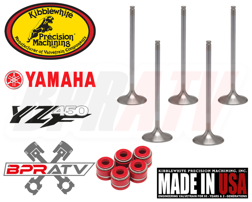 YZ450F YZ 450F Stock OEM Size KIBBLEWHITE Intake + Exhaust Valves RED Seals Kit