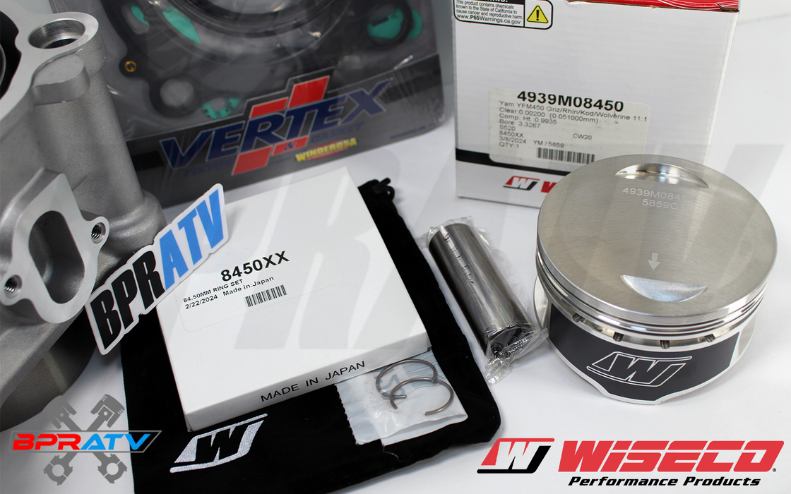 Grizzly Rhino 450 YFM450 Top End Rebuild Kit WISECO Piston Gaskets Cylinder Kit