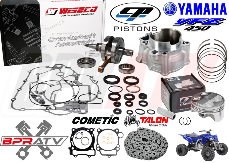 YFZ450 YFZ 450 Stock Bore Cylinder CP Piston Wiseco Crank Full Motor Rebuild Kit