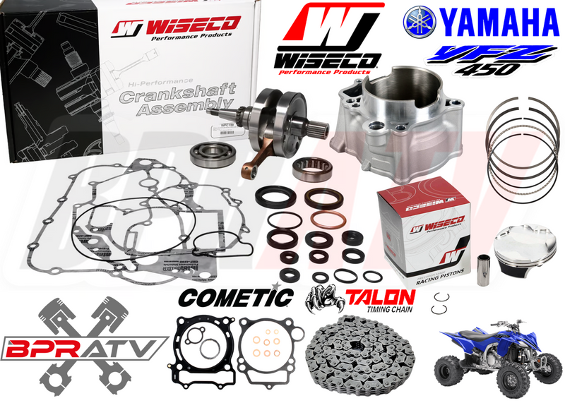 Yamaha YFZ450 YFZ 450 Stock Bore Engine Rebuild Kit Wiseco Crank Piston Cylinder