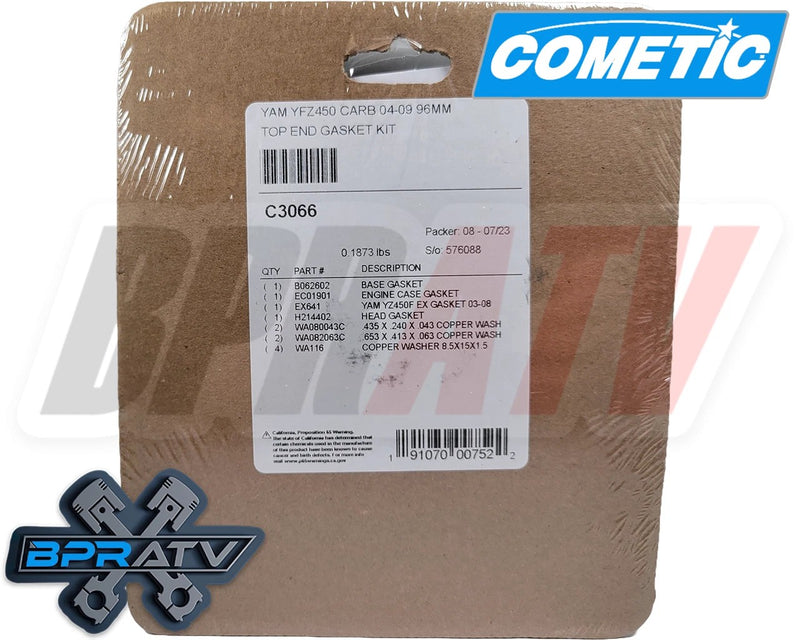 YFZ450 YFZ 450 Wiseco 12.4:1 Piston 95mm Stock Bore Cylinder Top End Rebuild Kit