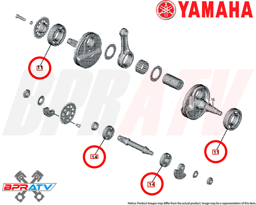 2014+ YZ250F WR250F YZ250FX SKF NTN Crank Main Bearings Set Balancer Bearing Kit